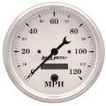 Picture of Autometer 5 inch 120mph Electric Programable w/ LCD ODO Old Tyme Speedometer - White