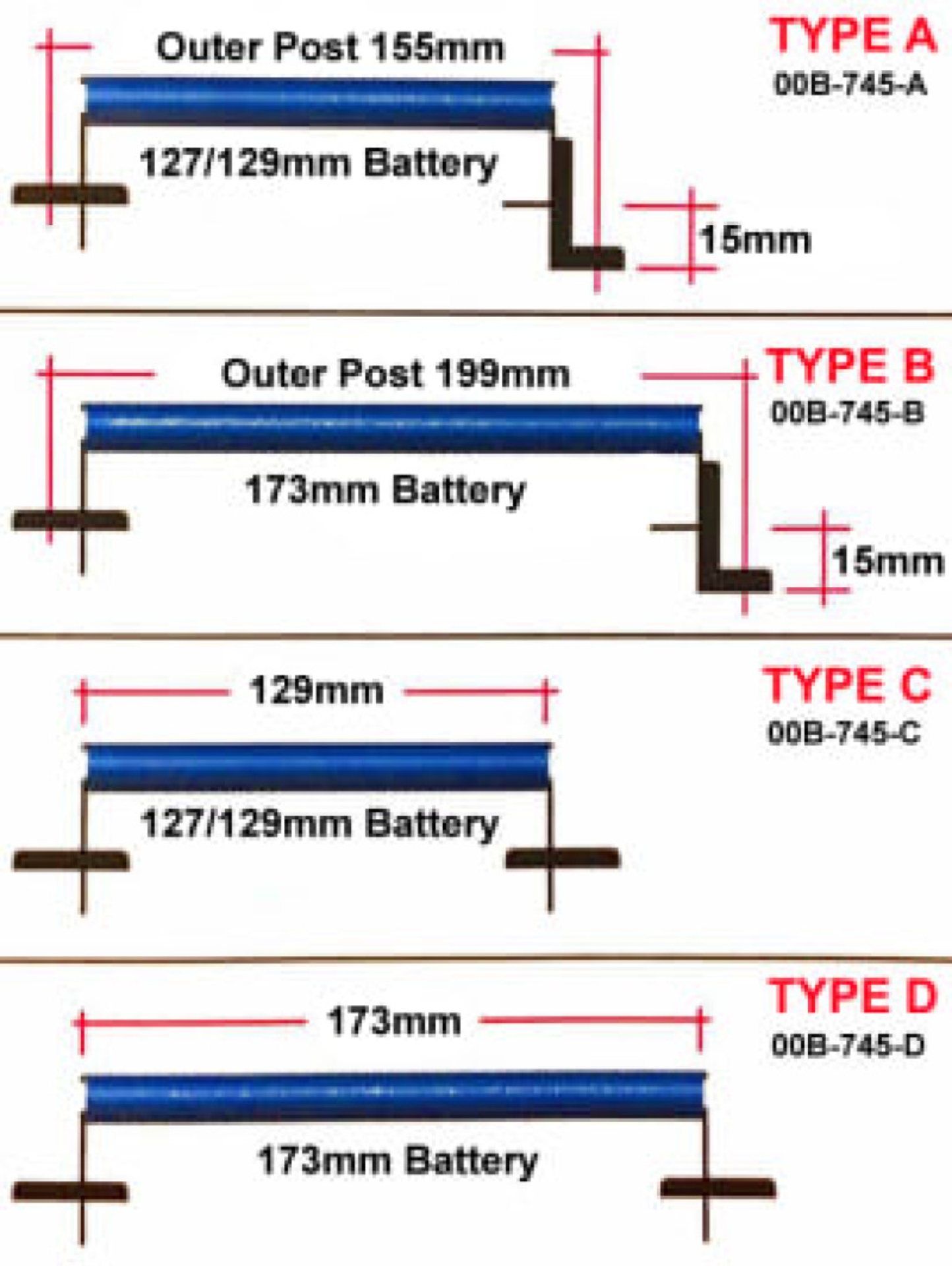 Picture of Cusco 173mm D-Type Battery Tie Down - Aluminum Blue