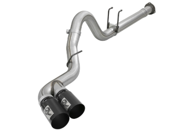 Picture of aFe Power 11-14 Ford F250/F350 6.7L Diesel Rebel XD 4in 409 SS DPF-Back Exhaust System - Black Tips