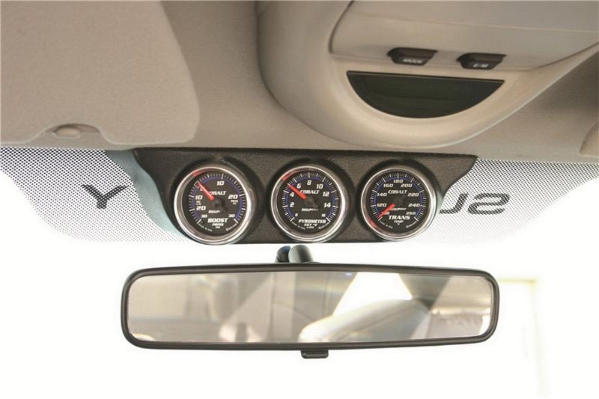 Picture of Autometer 99-07 Ford Super Duty / 03-07 Dodge Ram Black Triple Overhead Console Pod