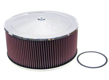 Picture of K&N Round - Red - Size 14in - 5.125in Neck Flange Custom Air Cleaner Assembly