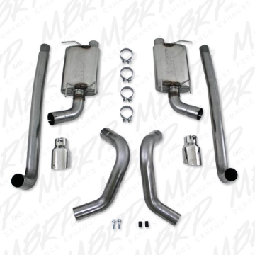 Picture of MBRP 11-12 Ford Shelby GT 500 T304 3in Cat Back Dual Split Rear Race Version 4.5in Tips