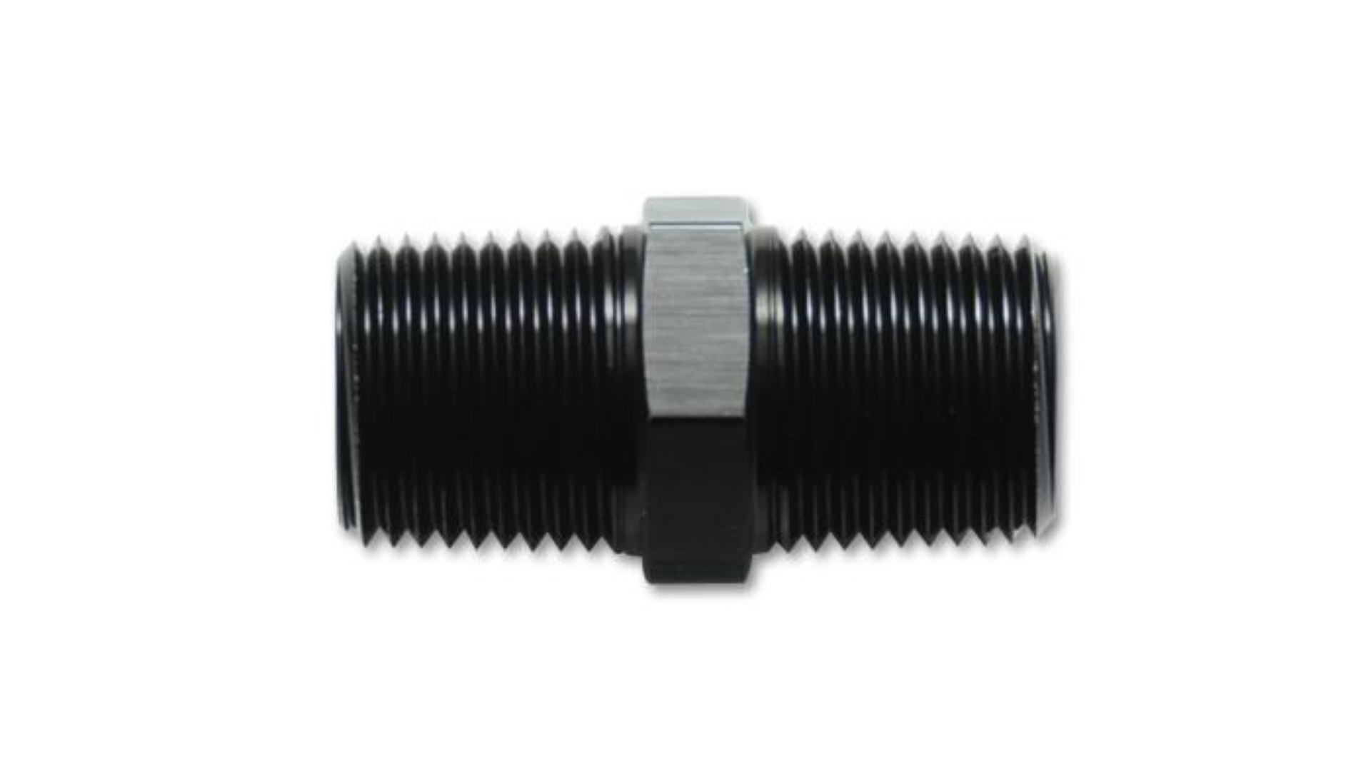 Picture of Vibrant 1/8in NPT x 1/8in NPT Straight Union Pipe Adapter Fitting - Aluminum