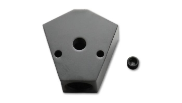 Picture of Vibrant Billet Aluminum Y-Block Fitting with 1/8in NPT Port - 1/2in NPT x 1/2in NPT x 1/2in NPT