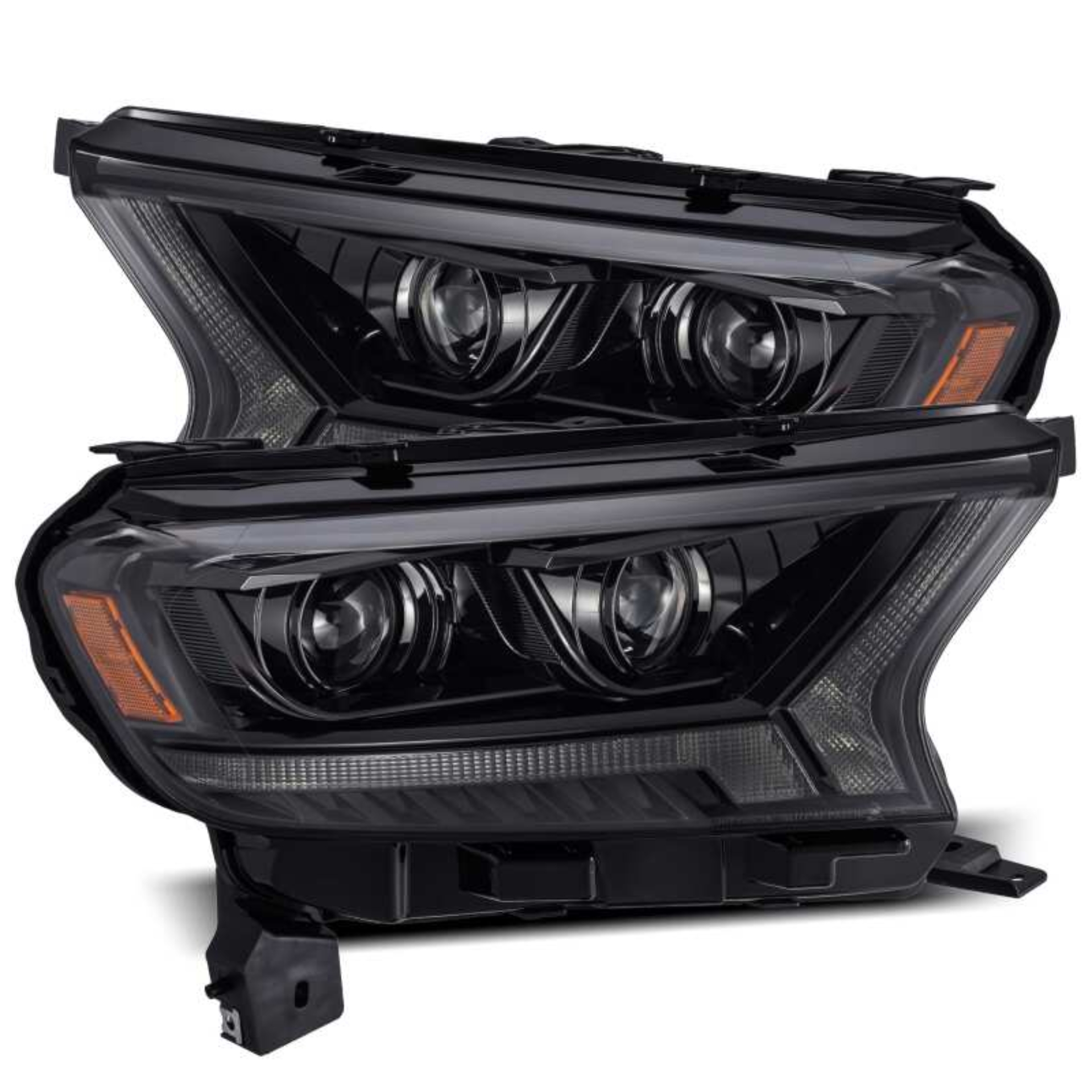 Picture of AlphaRex 2019+ Ford Ranger PRO-Series Proj Headlights Plank Style Alpha Black w/Seq Signal/DRL
