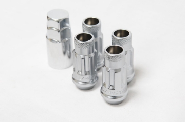 Picture of Wheel Mate Muteki SR48 Open End Locking Lug Nut Set of 4 - Satin Silver 12x1.50 48mm