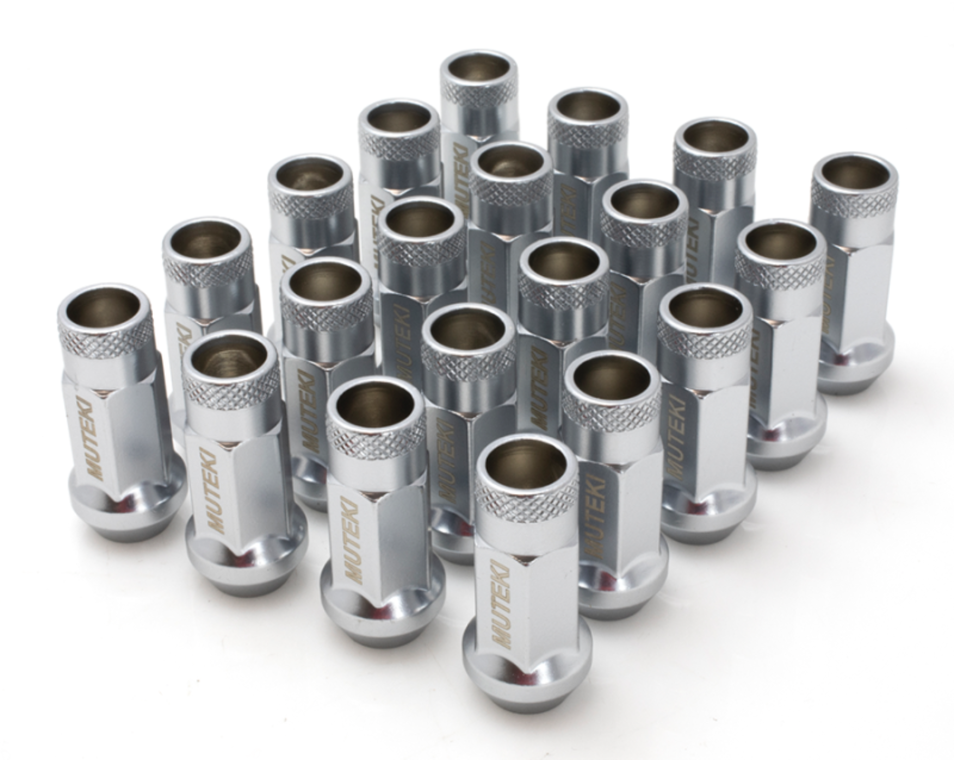 Picture of Wheel Mate Muteki SR48 Open End Lug Nuts - Satin Silver 12x1.50 48mm