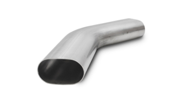 Picture of Vibrant 3.5in Oval (Nominal Size) T304 SS 45 deg Mandrel Bend 6in x 6in leg lengths