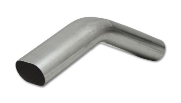 Picture of Vibrant 3in Oval (Nominal Size) T304 SS 45 deg VERTICAL Mandrel Bend 6in x 6in leg lengths