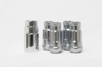 Picture of Wheel Mate Monster Locking Lug Nut Set of 4 - Satin Silver 14x1.50