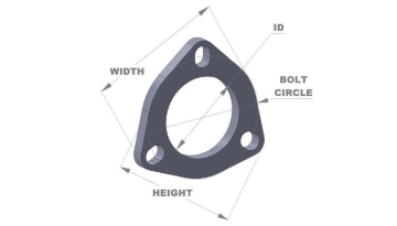 Picture of Vibrant 3-Bolt T304 SS Exhaust Flange (3in I.D.)