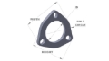 Picture of Vibrant 3-Bolt T304 SS Exhaust Flange (2.75in I.D.)