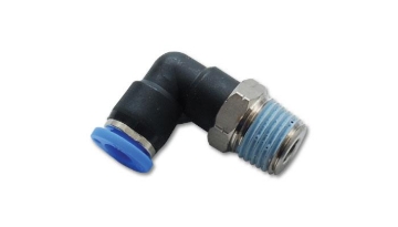 Picture of Vibrant Male Elbow Pneumatic Vacuum Fitting (1/8in NPT Thread) - for use with 3/8in(9.5mm) OD tubing