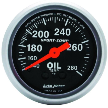 Picture of Autometer Sport-Comp 52.4mm 140-280 Deg F Mech Oil Temp Gauge