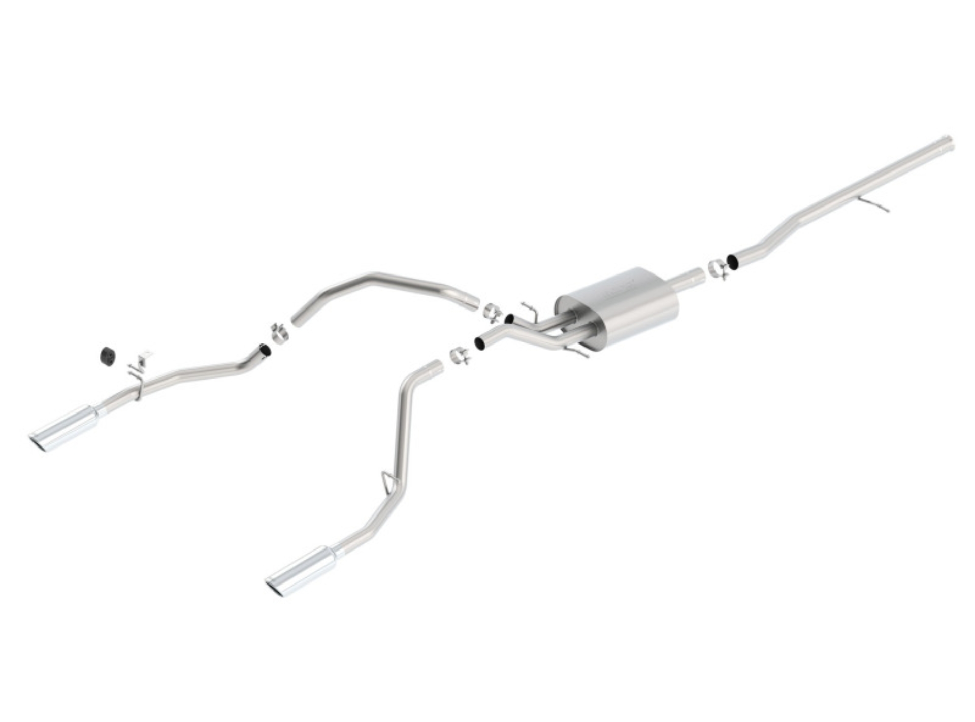 Picture of Borla 14 Silv/Sierra 1500 C/B Touring Exhaust /2.75in in Muffler 2.25inout 4inTIp SS Rear Exit