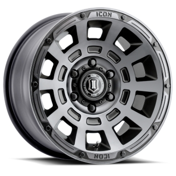 Picture of ICON Thrust 17x8.5 6x5.5 0mm Offset 4.75in BS 106.1mm Bore Smoked Satin Black Wheel