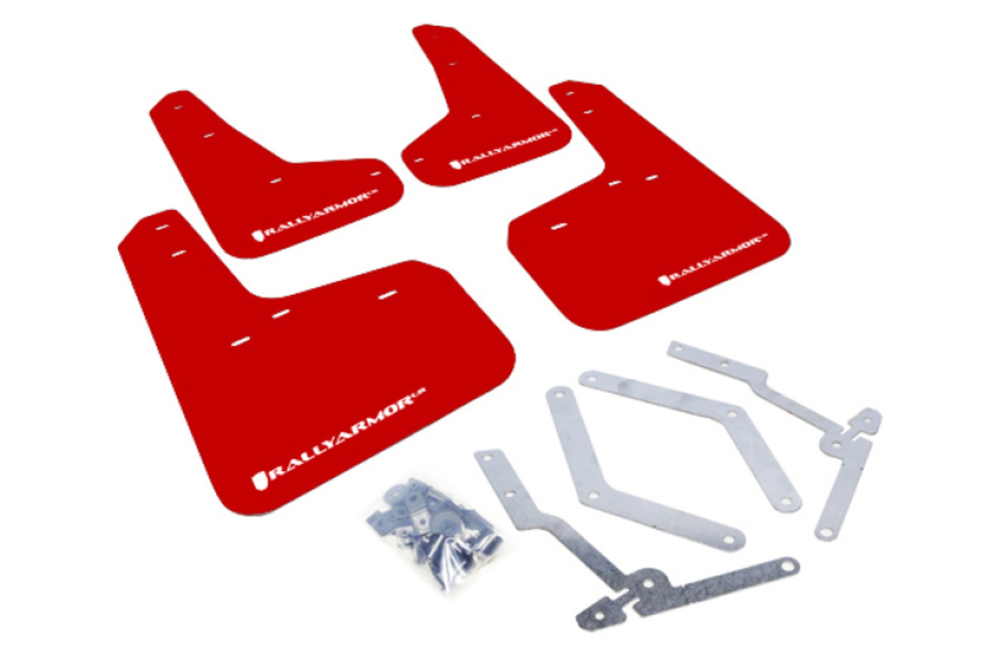 Picture of Rally Armor 12-19 Ford Focus ST / 16-19 RS Red Mud Flap w/White Logo