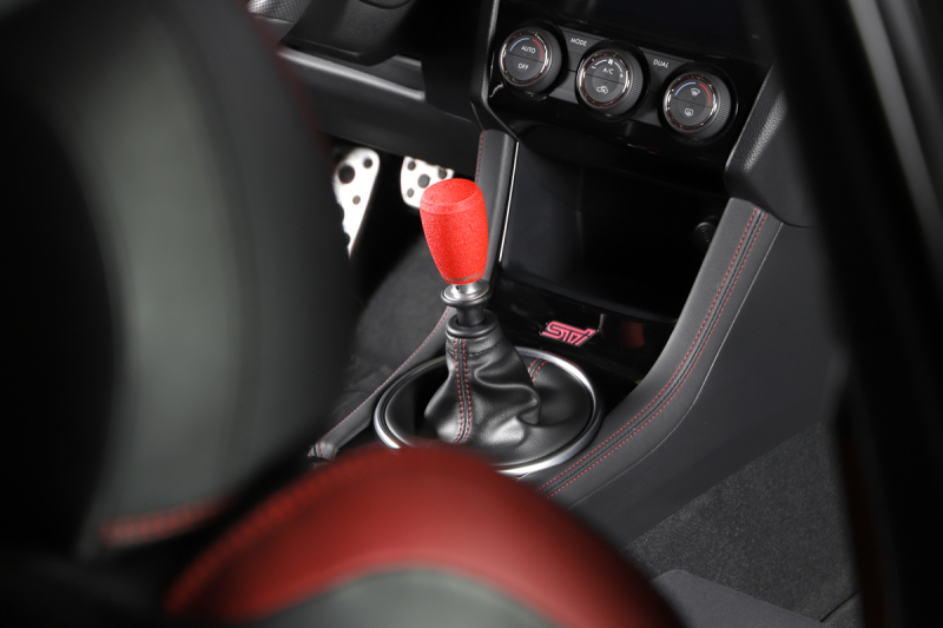 Picture of GrimmSpeed Shift Knob Stainless Steel - Subaru 5 Speed and 6 Speed Manual Transmission - Red