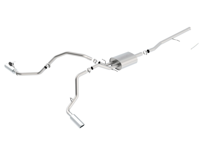 Picture of Borla 14 Silv/Sierra C/B Exhaust S-Type 1500 5.3L V8 AT/MT 2&4WD Ext Cab Split Side Exit