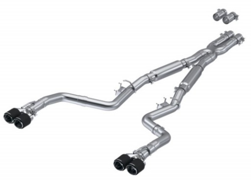 Picture of MBRP 17-Up Dodge Challenger 5.7L/6.2L/6.4L Carbon Fiber Quad Tip T304 Catback Exhaust