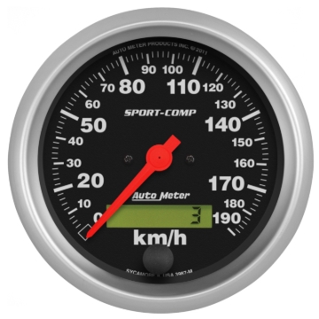 Picture of Autometer Sport-Comp 3-3/8 inch 190 KPH Electronic Speedometer Gauge