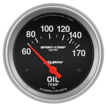 Picture of Autometer Sport-Comp 66.7mm 60-170 Deg C Short Sweep Electronic Oil Temperature Gauge