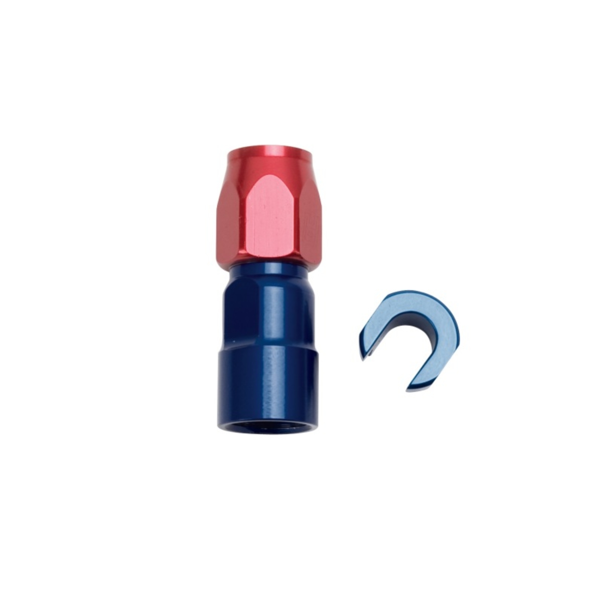 Picture of 6AN Straight Female SAE Quick-Disconnect x 3/8" Tube Size WIth Red/Blue Finish