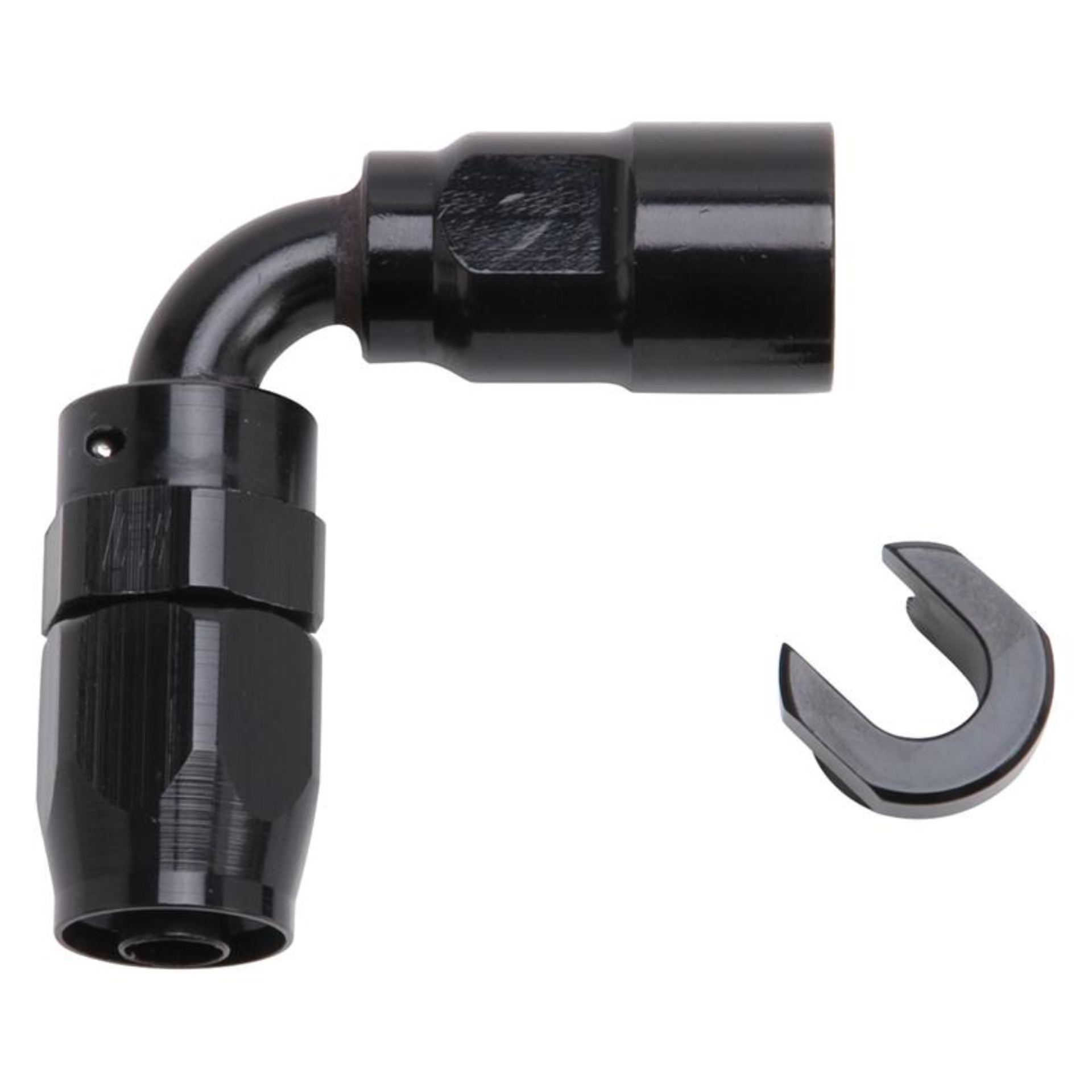 Picture of 6AN 90 Degree Female SAE Quick-Disconnect x 3/8" Tube Size WIth Black Finish