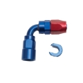 Picture of 6AN 90 Degree Female SAE Quick-Disconnect x 3/8" Tube Size WIth Red/Blue Finish