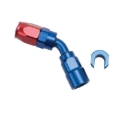 Picture of 6AN 45 Degree Female SAE Quick-Disconnect x 5/16" Tube Size WIth Red/Blue Finish
