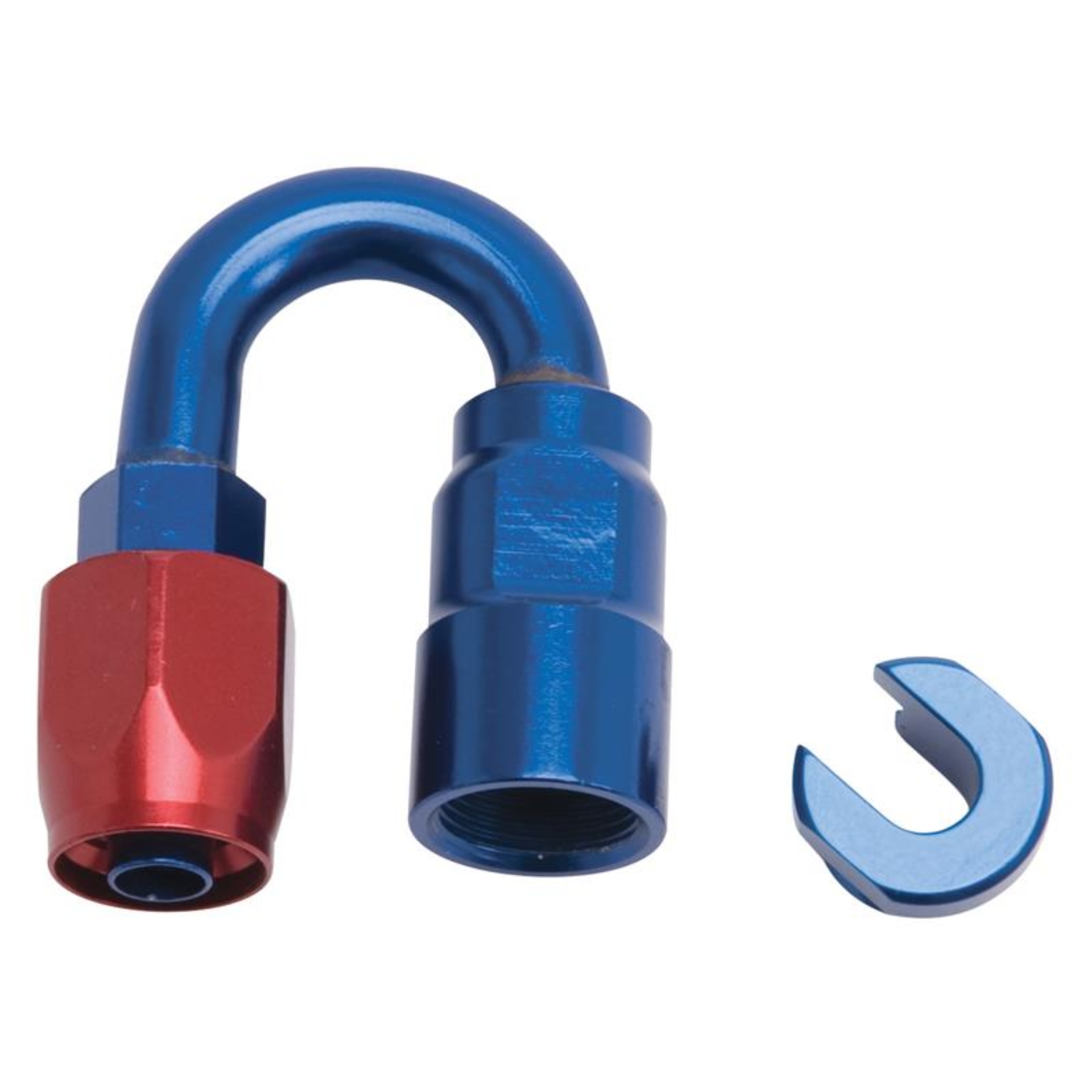 Picture of 6AN 180 Degree Female SAE Quick-Disconnect x 5/16" Tube Size WIth Red/Blue
