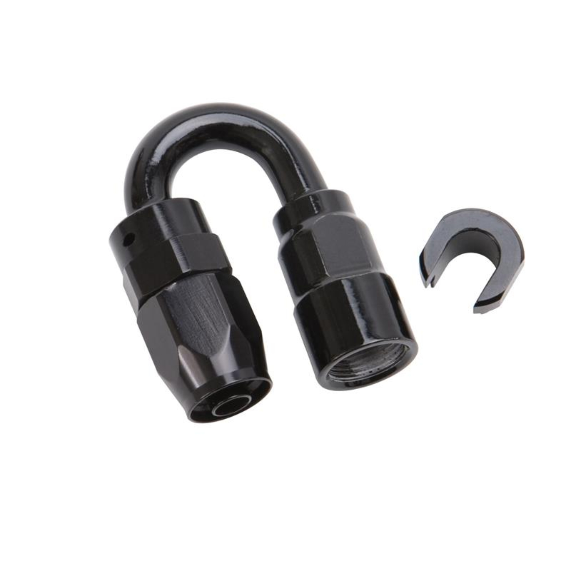 Picture of 6AN 180 Degree Female SAE Quick-Disconnect x 5/16" Tube Size WIth Black Finish