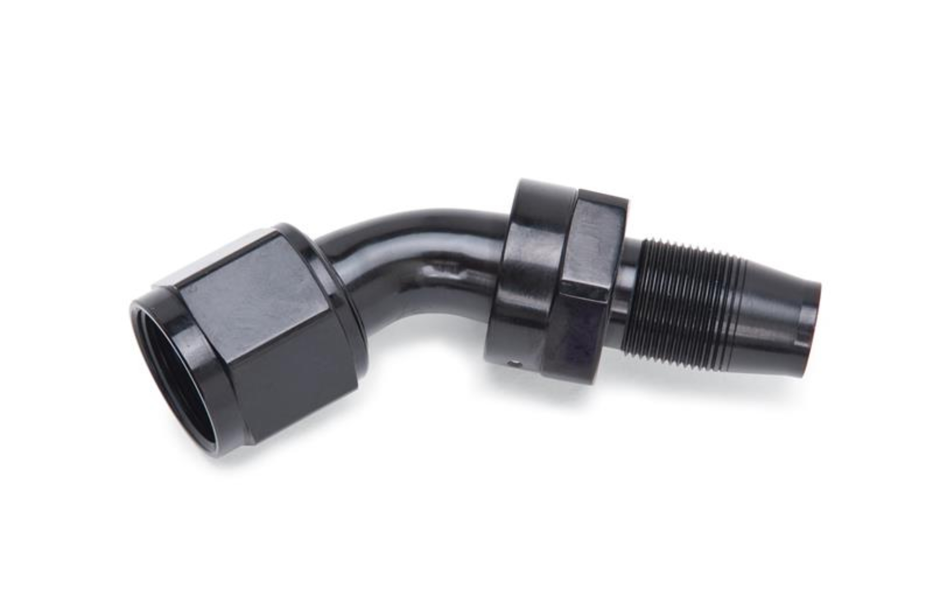 Picture of 8AN 2-Piece 45 Degree Swivel Hose End Without Socket With Black Finish