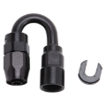 Picture of 6AN 180 Degree Female SAE Quick-Disconnect x 5/16" Tube Size WIth Black Finish