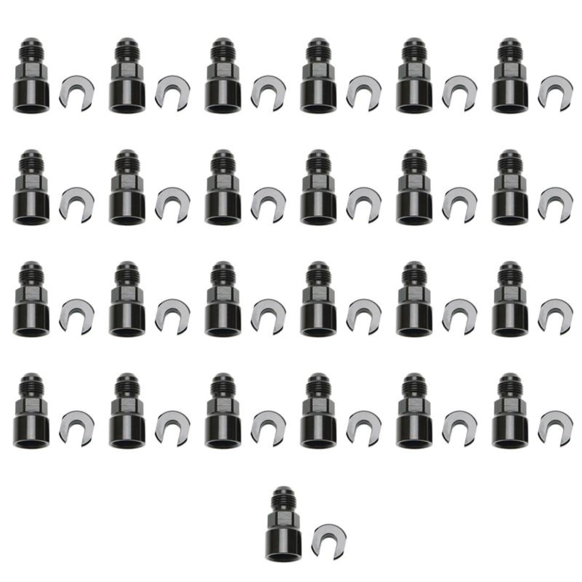 Picture of 6AN Male x 3/8" SAE Quick-Disconnect Female Threaded Cap Fitting, Black- 25 Pack