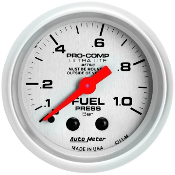 Picture of Autometer Ultra-Lite 52mm 0-1.0 Bar Mechanical Fuel Pressure Gauge