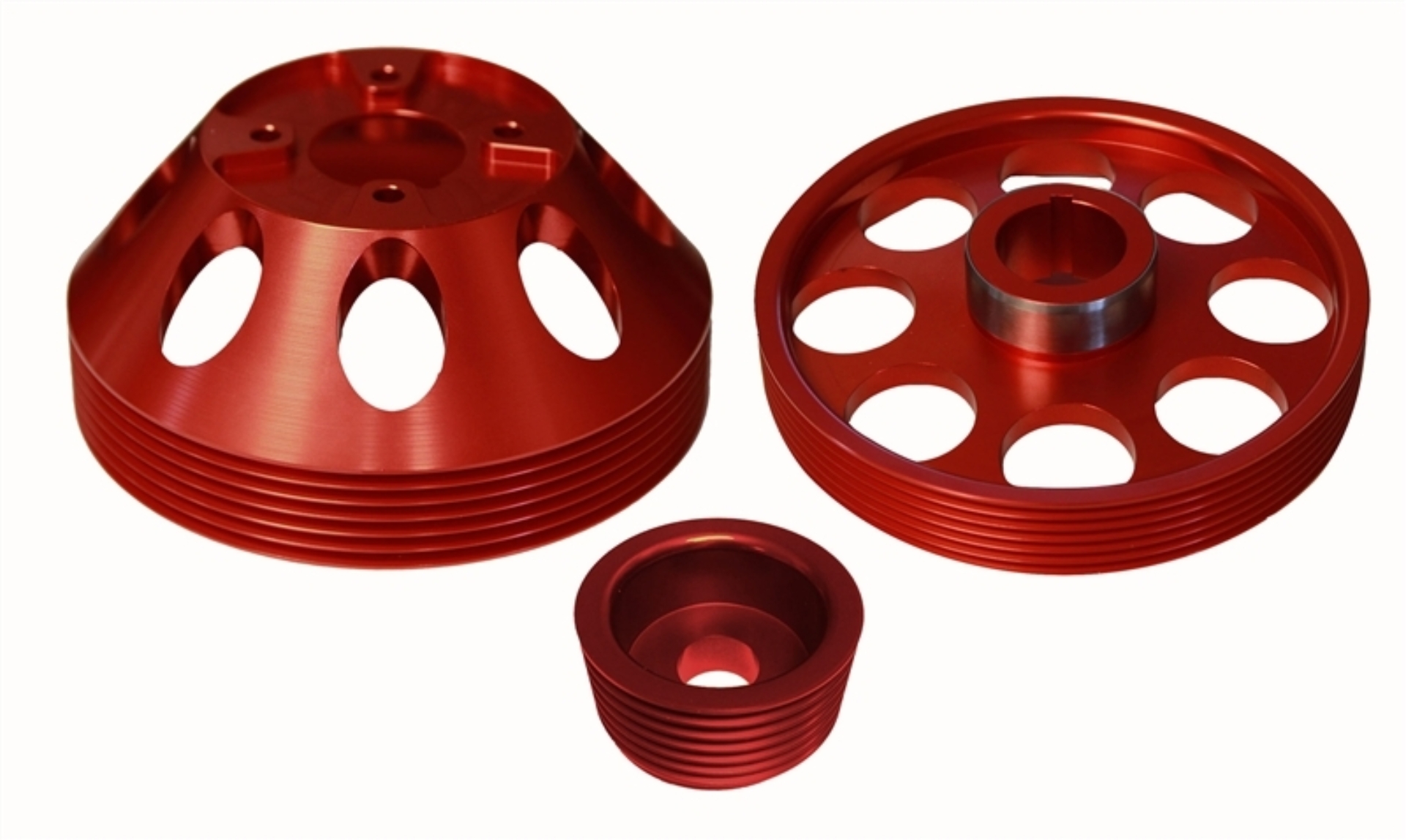 Picture of Torque Solution Lightweight WP/Crank/Alt Pulley Combo (Red): Hyundai Genesis Coupe 3.8 2010+