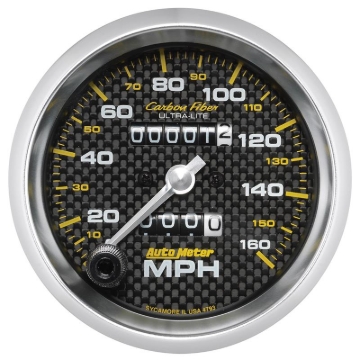 Picture of Autometer 3-3/8in Carbon Fiber 0-160MPH Mechanical Speedometer