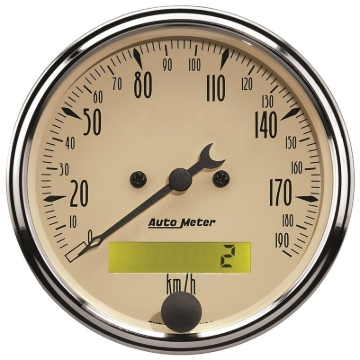 Picture of Autometer 3-1/8in 0-190km/h Antique Beige Elec. Programmable Speedometer
