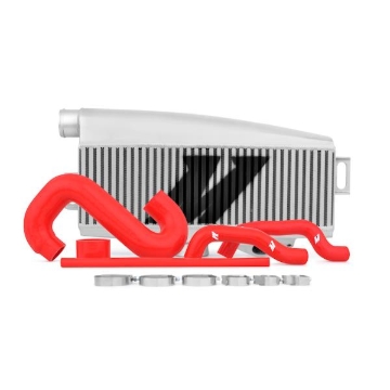 Picture of Mishimoto Subaru 02-07 WRX/04-07 STi Top-Mount Intercooler Kit - Powder Coated Silver & Red Hoses