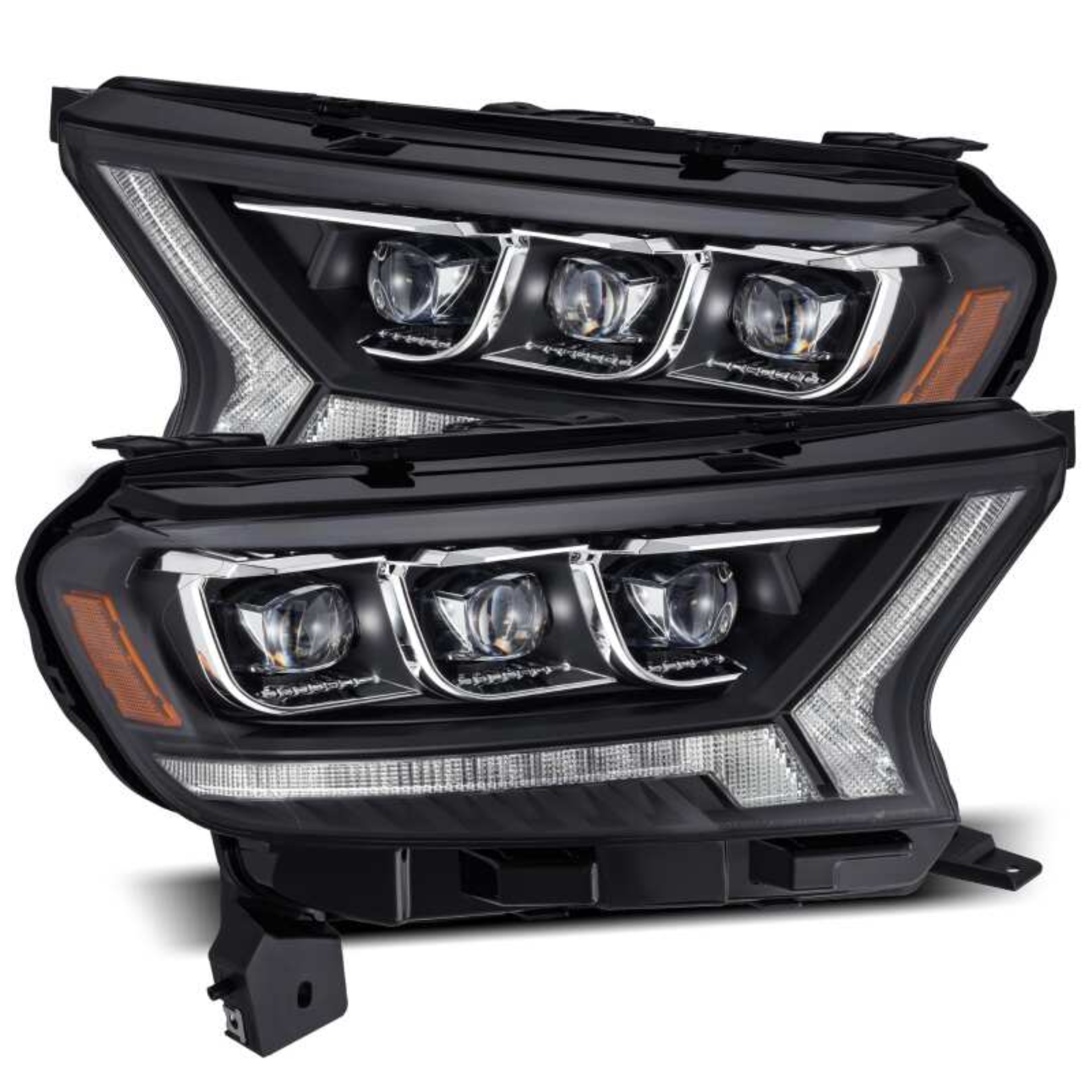 Picture of AlphaRex 19-21 Ford Ranger NOVA LED Proj Headlights Plank Style Black w/Activ Light/Seq Signal/DRL