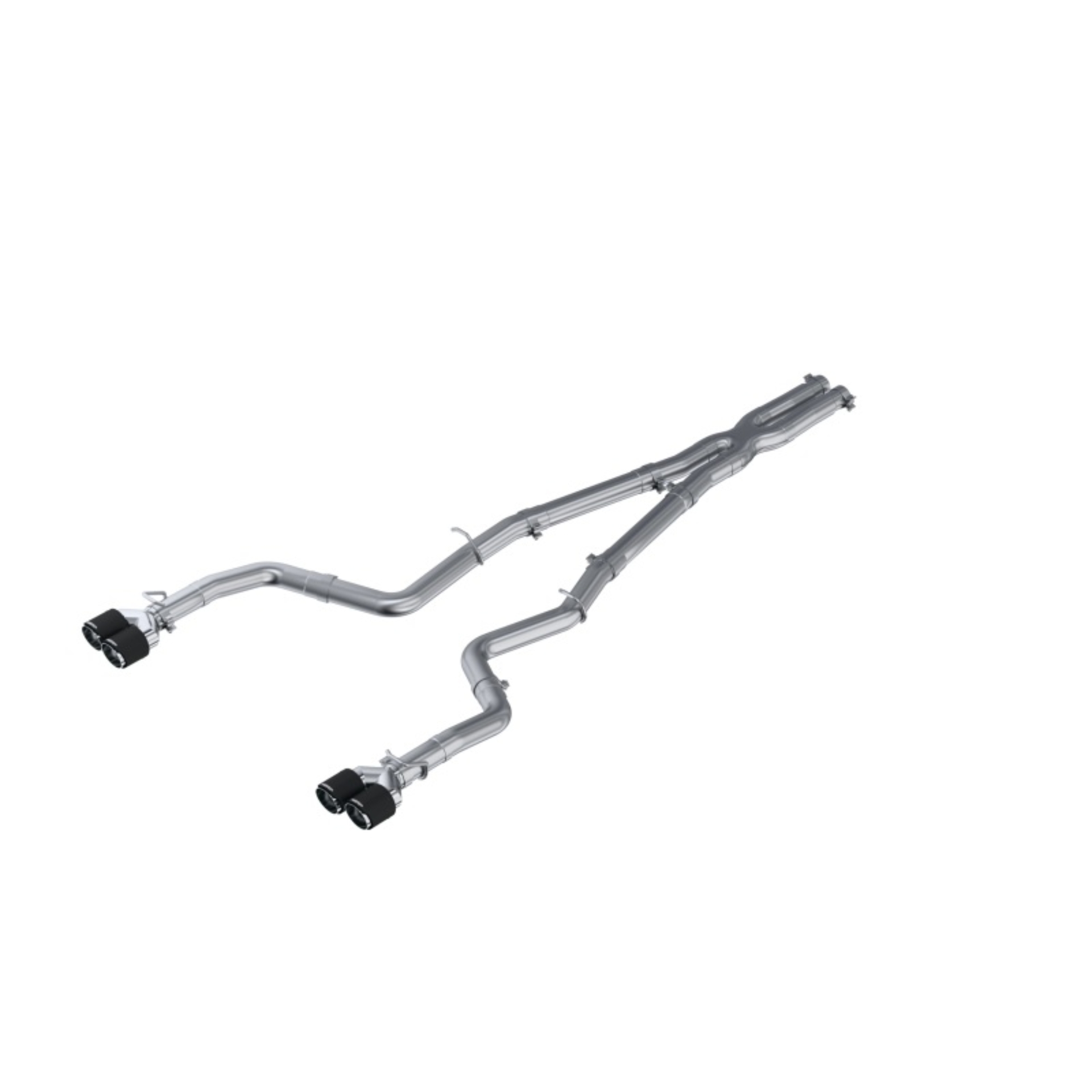 Picture of MBRP 15-16 Dodge Challenger 5.7L HEMI SS 3in Quad Split Rear Exit w/ Carbon Fiber Tips - T304