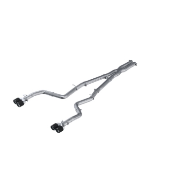 Picture of MBRP 15-16 Dodge Challenger 5.7L HEMI SS 3in Quad Split Rear Exit w/ Carbon Fiber Tips - T304