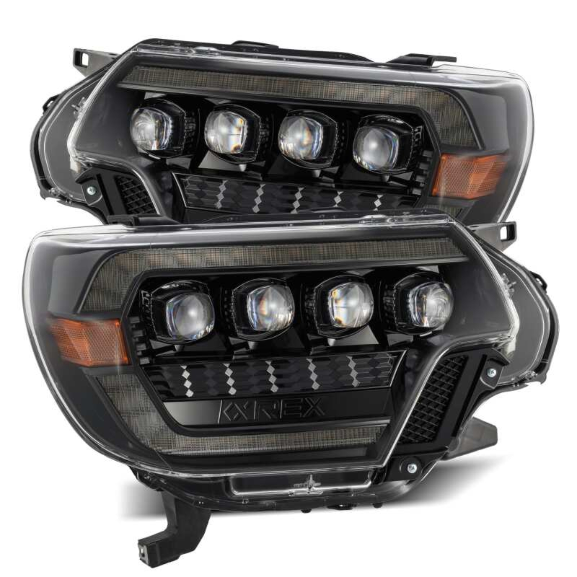 Picture of AlphaRex 12-15 Toyota Tacoma NOVA LED Proj Headlights Plank Alpha Blk w/Activ Light/Seq Signal/DRL