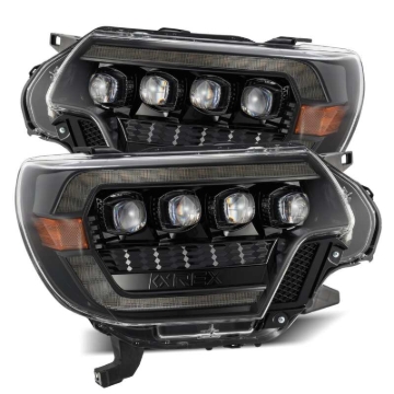 Picture of AlphaRex 12-15 Toyota Tacoma NOVA LED Proj Headlights Plank Alpha Blk w/Activ Light/Seq Signal/DRL