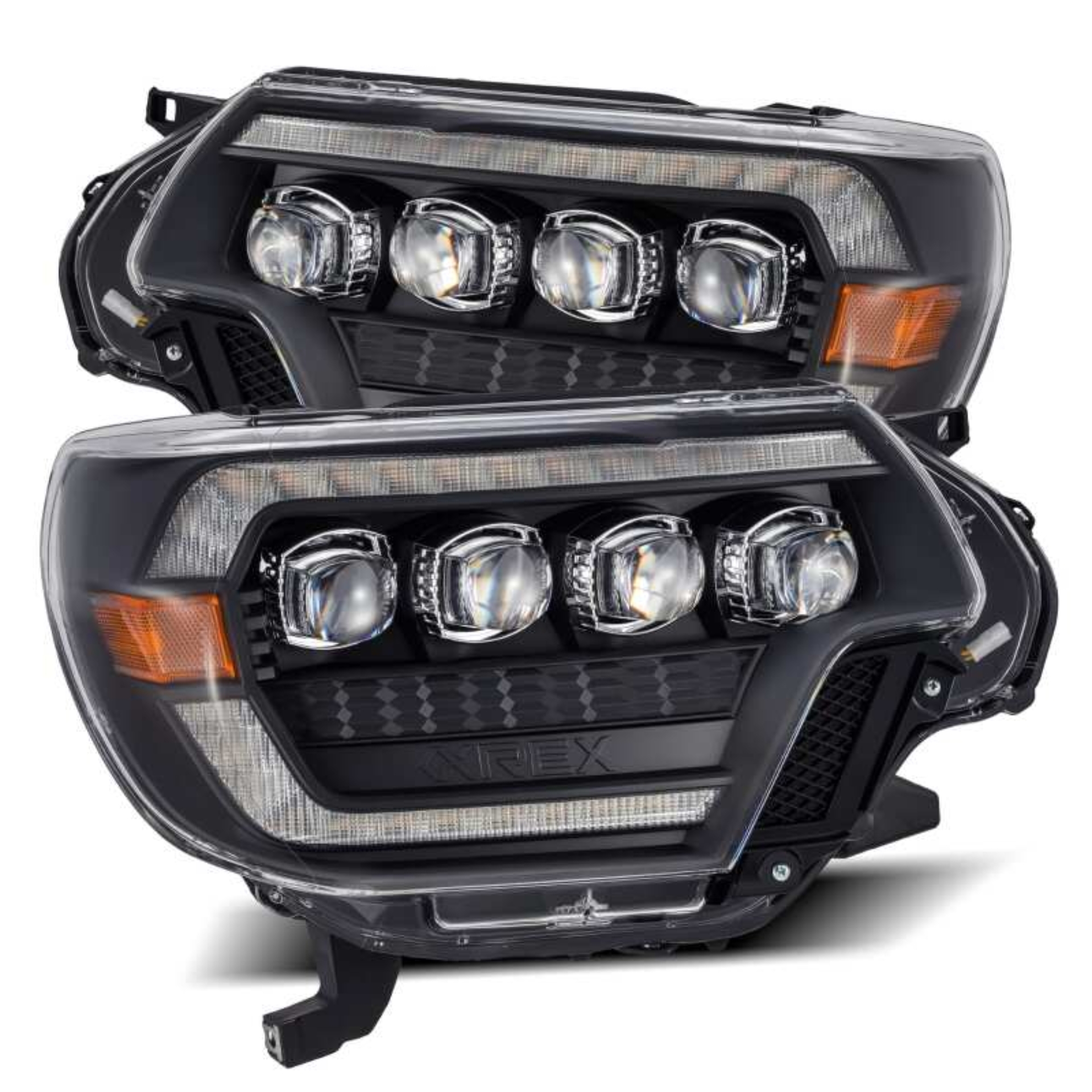Picture of AlphaRex 12-15 Toyota Tacoma NOVA LED Proj Headlights Plank Style Black w/Activ Light/Seq Signal/DRL