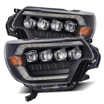 Picture of AlphaRex 12-15 Toyota Tacoma NOVA LED Proj Headlights Plank Style Black w/Activ Light/Seq Signal/DRL