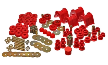 Picture of Energy Suspension 66-77 Ford Bronco 4WD (w/ 2 Deg C-Bushings) Red Hyper-Flex Master Bushing Set