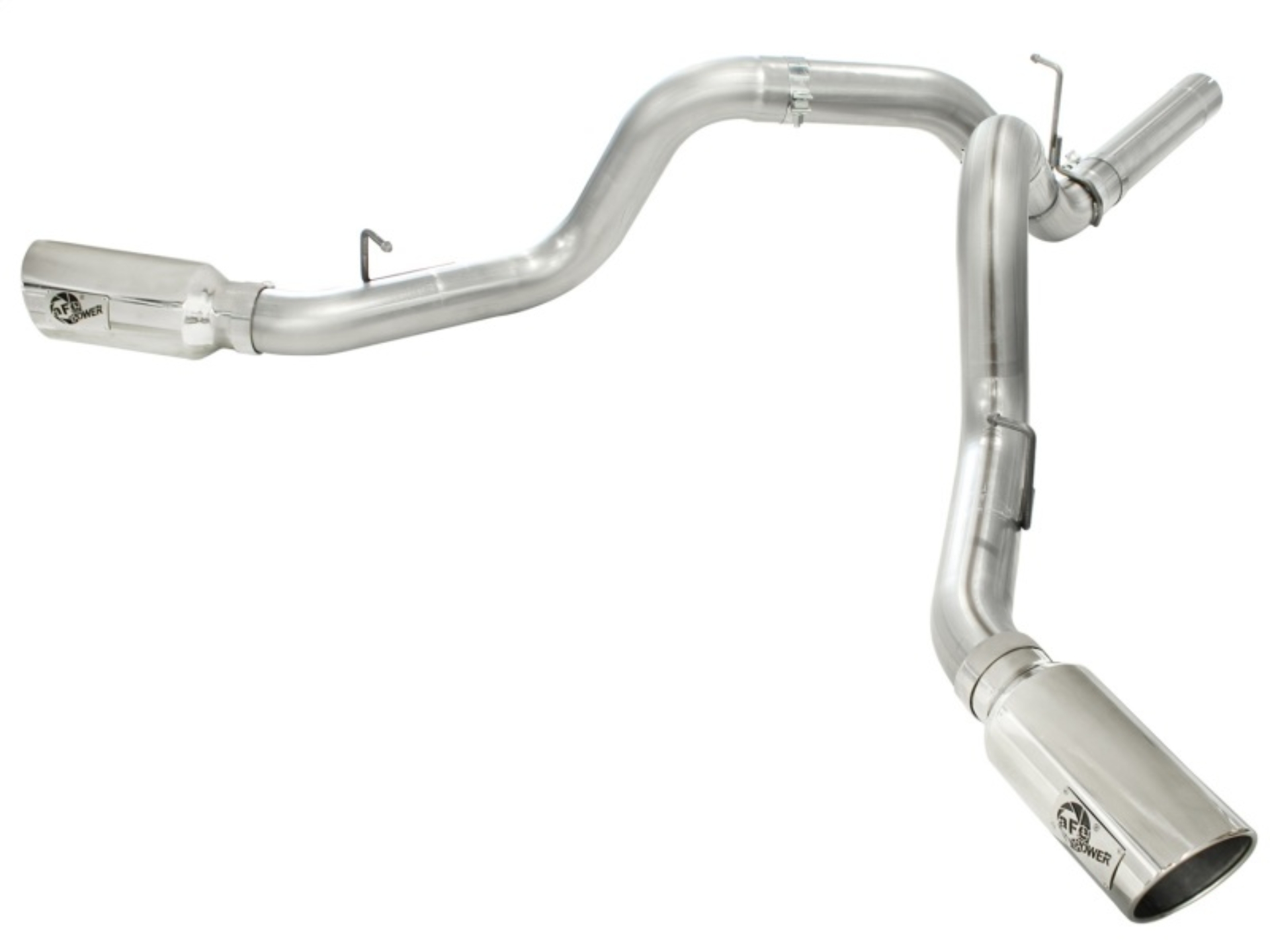 Picture of aFe MachForce XP Exhaust 4inch DP-Back All SS 2011-14 GM Diesel Trucks V8-6.6L LML Polished