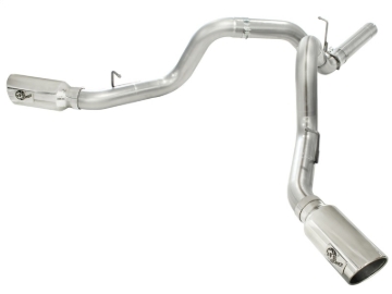 Picture of aFe MachForce XP Exhaust 4inch DP-Back All SS 2011-14 GM Diesel Trucks V8-6.6L LML Polished